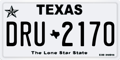 TX license plate DRU2170