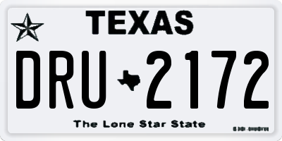 TX license plate DRU2172