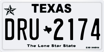 TX license plate DRU2174