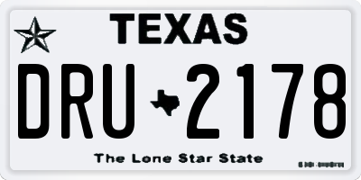 TX license plate DRU2178