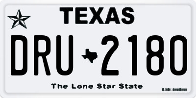 TX license plate DRU2180
