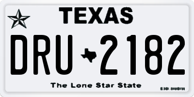 TX license plate DRU2182