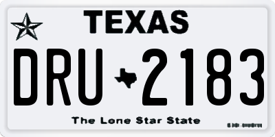 TX license plate DRU2183