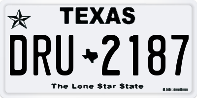 TX license plate DRU2187