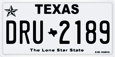 TX license plate DRU2189