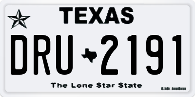 TX license plate DRU2191