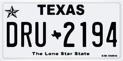 TX license plate DRU2194