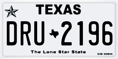 TX license plate DRU2196