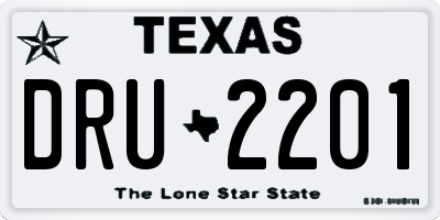 TX license plate DRU2201