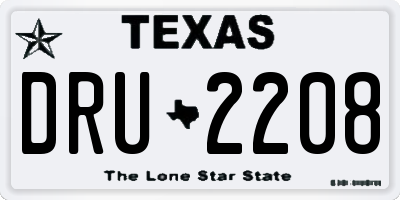 TX license plate DRU2208
