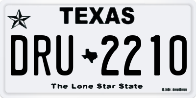 TX license plate DRU2210