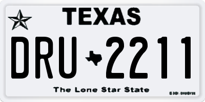 TX license plate DRU2211