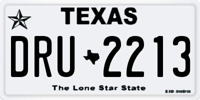 TX license plate DRU2213