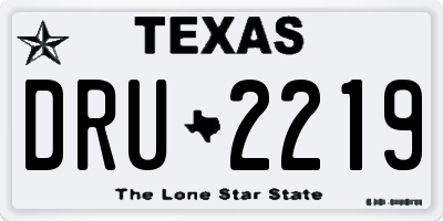 TX license plate DRU2219