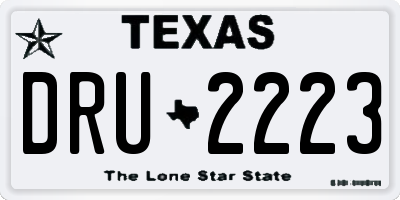TX license plate DRU2223