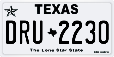 TX license plate DRU2230