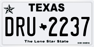 TX license plate DRU2237