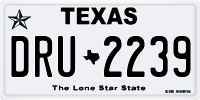 TX license plate DRU2239