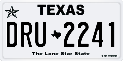 TX license plate DRU2241