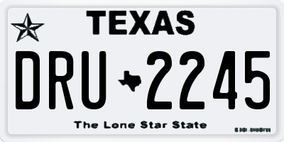 TX license plate DRU2245