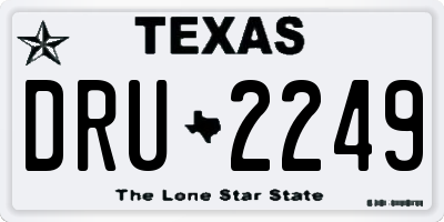 TX license plate DRU2249