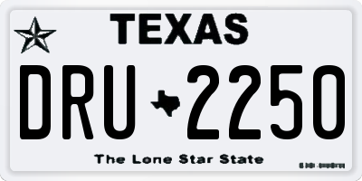 TX license plate DRU2250