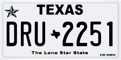 TX license plate DRU2251