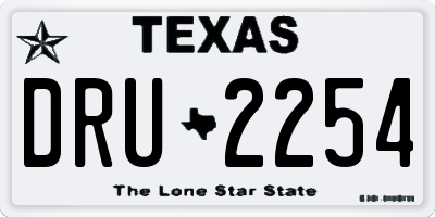 TX license plate DRU2254
