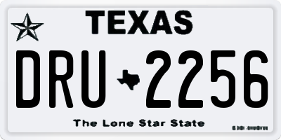 TX license plate DRU2256