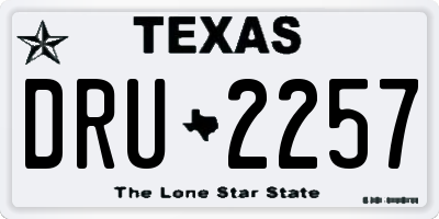 TX license plate DRU2257