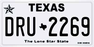 TX license plate DRU2269
