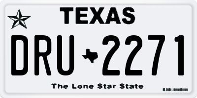 TX license plate DRU2271