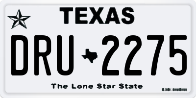 TX license plate DRU2275