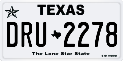 TX license plate DRU2278