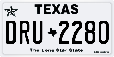 TX license plate DRU2280