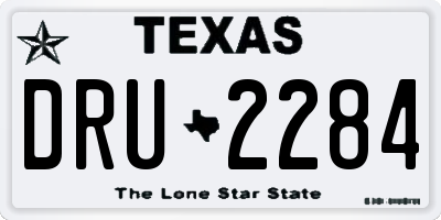TX license plate DRU2284