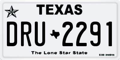 TX license plate DRU2291