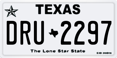 TX license plate DRU2297