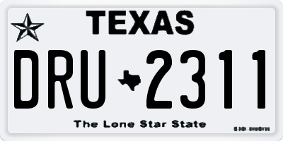 TX license plate DRU2311