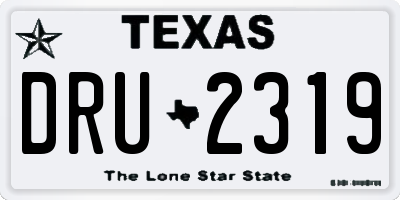 TX license plate DRU2319