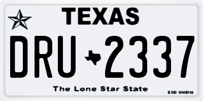 TX license plate DRU2337