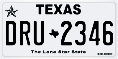 TX license plate DRU2346
