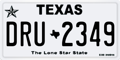 TX license plate DRU2349