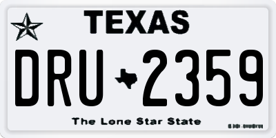 TX license plate DRU2359