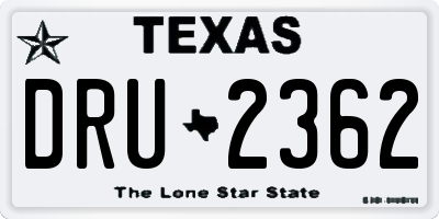 TX license plate DRU2362