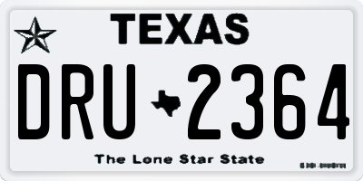 TX license plate DRU2364