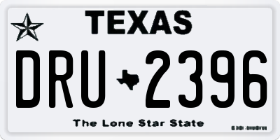 TX license plate DRU2396