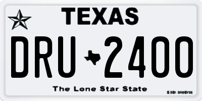 TX license plate DRU2400
