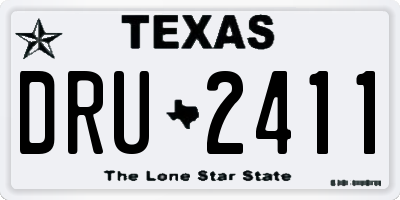 TX license plate DRU2411