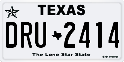 TX license plate DRU2414